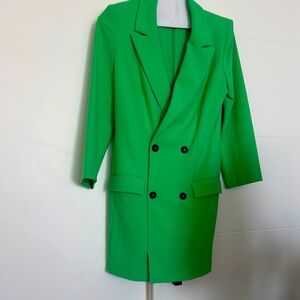 Green Double-Breasted Blazer